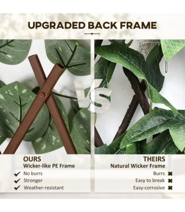 Outsunny Set of 2 Expandable Artificial Trellis Hedges ? Realistic Leaf Privacy Screen, 2 x 1 m