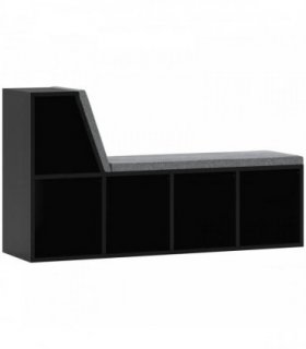 HOMCOM 2 Tier Modern Bookcase Bookshelf with Removable Cushions for Living Room