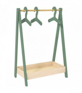 AIYAPLAY Kids Clothes Rail with 3Hangers, Bottom Storage Shelf for Girls, Boys, Nursery, Bedroom, Green