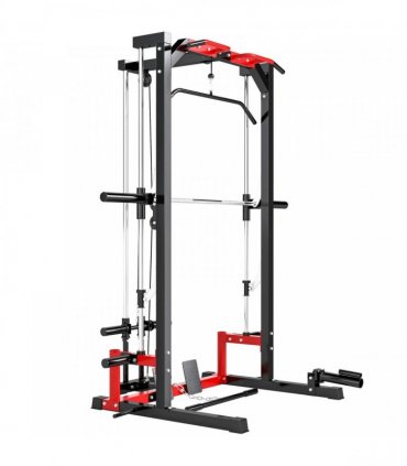 SPORTNOW Cable Crossover Machine, Multi-Function Power Rack with Pull Up Bar, Lat Pull Down System, Squat Rack, Barbell Bar