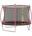 SPORTNOW 10ft Outdoor Trampoline with Enclosure Net, Spring Cover, Pink