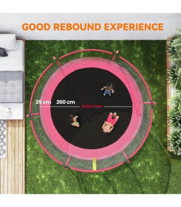 SPORTNOW 10ft Outdoor Trampoline with Enclosure Net, Spring Cover, Pink