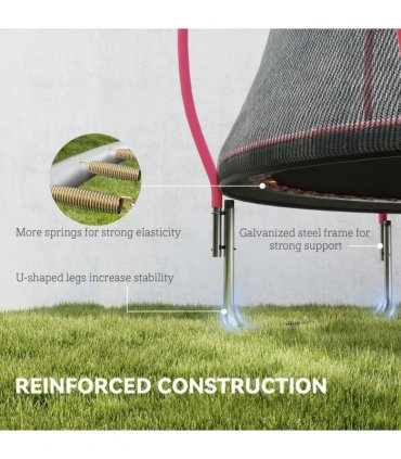 SPORTNOW 10ft Outdoor Trampoline with Enclosure Net, Spring Cover, Pink