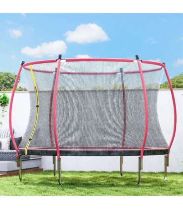 SPORTNOW 10ft Outdoor Trampoline with Enclosure Net, Spring Cover, Pink