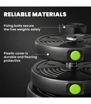 SPORTNOW Adjustable Weight Barbell & Dumbbells Set Free Weights Strength Muscle Exercise Home Gym Training, Black and Green