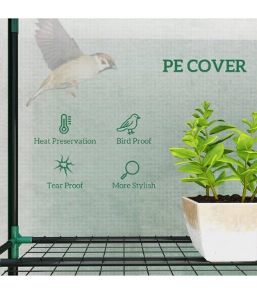 Outsunny 46 x 215 cm Nine-Shelf Greenhouse - Green