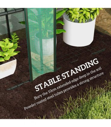 Outsunny 46 x 215 cm Nine-Shelf Greenhouse - Green
