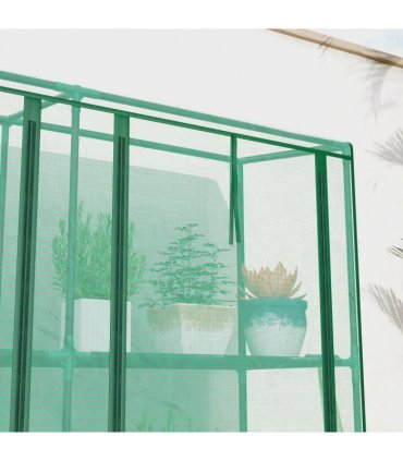 Outsunny 46 x 215 cm Nine-Shelf Greenhouse - Green