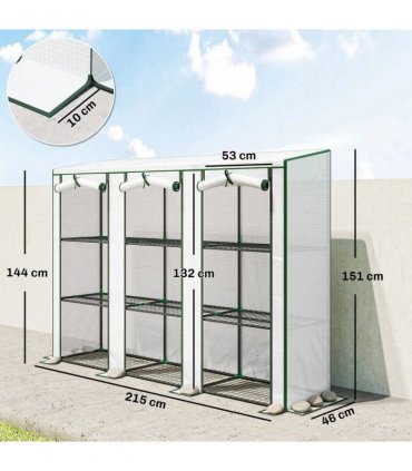 Outsunny 46 x 215cm Nine-Shelf Greenhouse