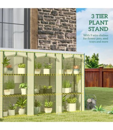 Outsunny 46 x 215cm Nine-Shelf Greenhouse