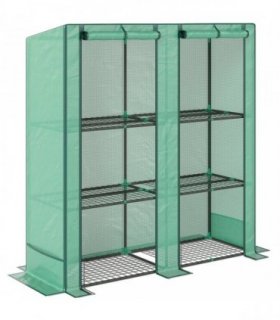 Outsunny Three-Tier Mini Greenhouse - Green