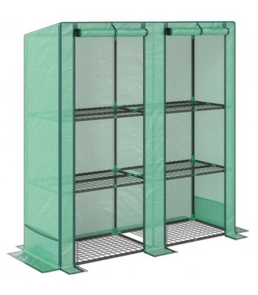 Outsunny Three-Tier Mini Greenhouse - Green