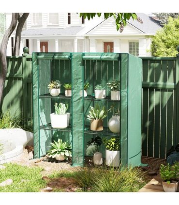 Outsunny Three-Tier Mini Greenhouse - Green