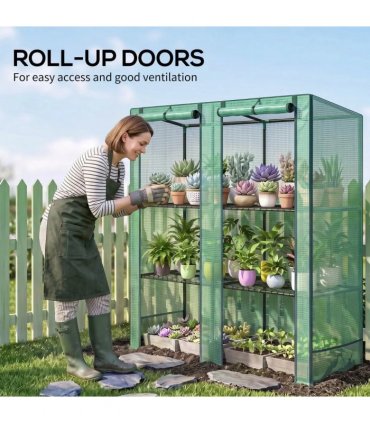 Outsunny Three-Tier Mini Greenhouse - Green