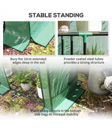 Outsunny Three-Tier Mini Greenhouse - Green