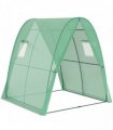 Outsunny Polytunnel Greenhouse with Sandbags, Walk-In Tunnel Green House with 2 Doors and Screen Windows, 1.8 x 1.8 x 2m, Green