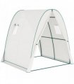 Outsunny Polytunnel Greenhouse with Sandbags, Walk-In Tunnel Green House with 2 Doors and Screen Windows, 1.8 x 1.8 x 2m, White