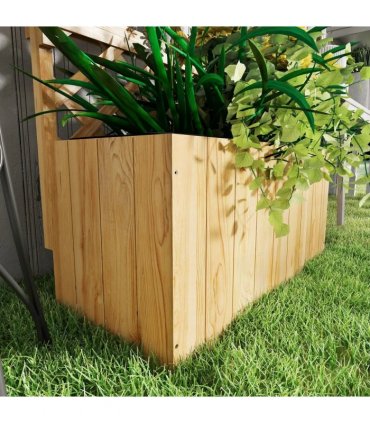 Outsunny 52L Wooden Planter, with Trellis and Shelves - Natural Finish