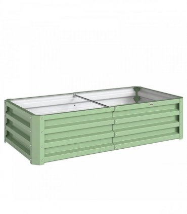 Outsunny Raised Beds for Garden, Galvanised Outdoor Planters, for Herbs and Vegetables, Use for Patio, Garden, Balcony