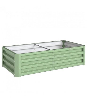Outsunny Raised Beds for Garden, Galvanised Outdoor Planters, for Herbs and Vegetables, Use for Patio, Garden, Balcony