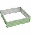 Outsunny Square Raised Garden Bed Box with Weatherized Steel Frame for Vegetables, Flowers, & Herbs, 120 x 120 x 30cm, Light Green