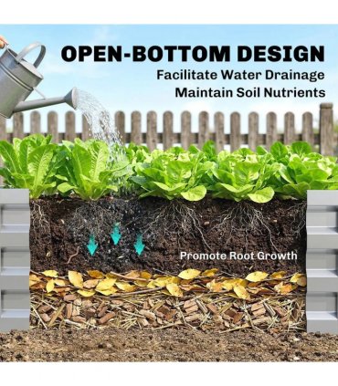Outsunny Square Raised Garden Bed Box with Weatherized Steel Frame for Vegetables, Flowers, & Herbs, 120 x 120 x 30cm, Silver Tone