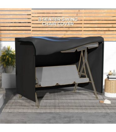 Outsunny 205 x 124cm Three-Seater Swing Chair Protective Cover Black
