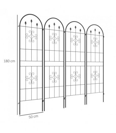 Outsunny Set of Four Spiral Anchor Garden Trellis Panels
