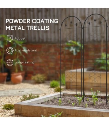 Outsunny Set of Four Spiral Anchor Garden Trellis Panels