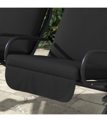 Outsunny Two-Seat Garden Swing Chair, with Protective Canopy - Black