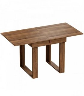 HOMCOM Folding Dining Table Under-Table Storage Extendable Kitchen Table Steel Rail Grey Wood Effect