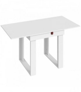 HOMCOM Folding Dining Table Under-Table Storage Extendable Kitchen Table Steel Rail White