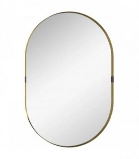 HOMCOM Wall Mirror, Bathroom Mirror with Elevated Aluminium Alloy Frame, 60 x 90 cm, Gold Tone
