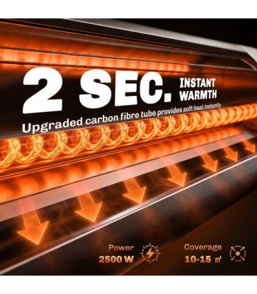 Outsunny 2500 W Electric Infrared Patio Heater, IP65 Outdoor Garden Heater with Tripod, 3 Heat Settings, 24H Timer, Black