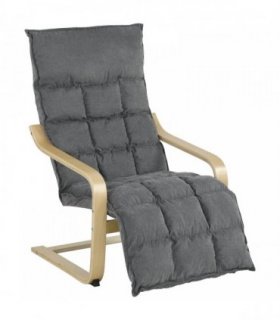 HOMCOM Modern Accent Chair, Leisure Lounge Chair Armchair with Footrest, Plush Cushion, Curved Legs and Arms, Grey