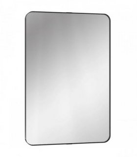 HOMCOM Rectangular Wall Mirror, 90 x 60 cm Wall Mounted Bathroom Mirror with Aluminium Alloy Frame and Tempered Glass, Black