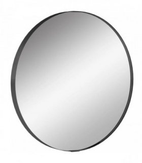 HOMCOM Round Wall Mirror 61 cm, Wall Mounted Bathroom Mirror with Tempered Safety Glass and Aluminium Alloy Frame, Black