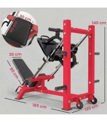SPORTNOW Leg Press Machine with Wheels and Calf Block, Adjustable Squat Machine for Home Gym, 455KG Capacity