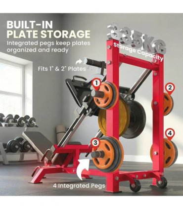 SPORTNOW Leg Press Machine with Wheels and Calf Block, Adjustable Squat Machine for Home Gym, 455KG Capacity