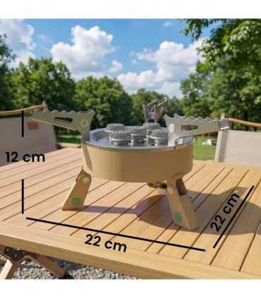 Outsunny 7000W Camping Stove with Piezo Ignition, High Power Gas Stove with 50kg Capacity and Carry Bag for Outdoor Hiking Khaki