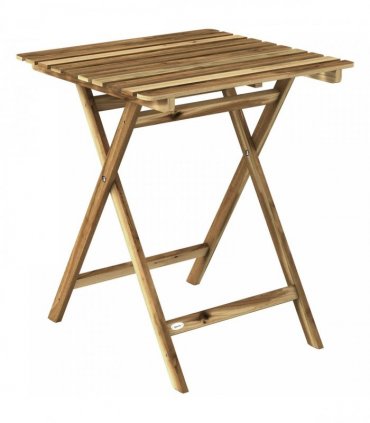 Outsunny Outdoor Coffee Table Foldable Wooden Garden Table for Patio Balcony Natural Wood