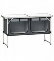 Outsunny Camping Cupboards Folding Portable Aluminium Camp Cook Station with Storage Cupboard for Outdoor BBQ