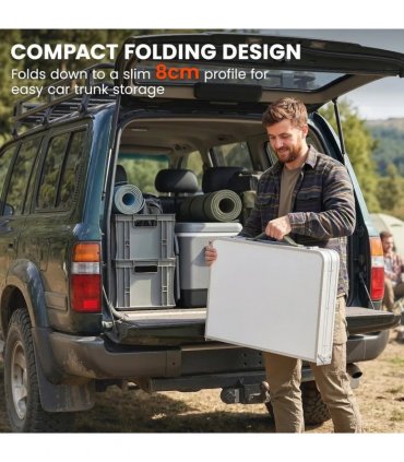 Outsunny Camping Cupboards Folding Portable Aluminium Camp Cook Station with Storage Cupboard for Outdoor BBQ
