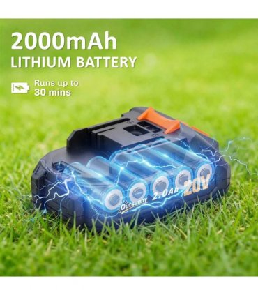 Outsunny 20" Cordless Hedge Trimmer, 18V Electric Hedge Cutter with 51cm Dual Action Blade, 2000mAh Battery and Charger