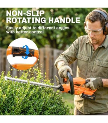 Outsunny 20" Cordless Hedge Trimmer, 18V Electric Hedge Cutter with 51cm Dual Action Blade, 2000mAh Battery and Charger