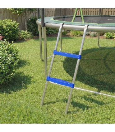 SPORTNOW Trampoline Ladder, 2-Steps with Horizontal Wide Steps, Universal Hook, Galvanised Steel Frame, 150kg Load Capacity