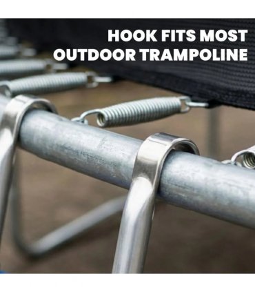 SPORTNOW Trampoline Ladder, 2-Steps with Horizontal Wide Steps, Universal Hook, Galvanised Steel Frame, 150kg Load Capacity
