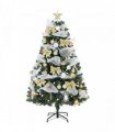 HOMCOM 5ft Pre-Lit Christmas Tree with 150 LED Lights, Artificial Xmas Tree with 8 Lighting Modes, 450 Tips, Remote, Green