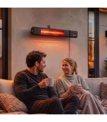 Outsunny 2000 W Electric Infrared Patio Heater, IP65 Outdoor Garden Heater with APP/Touch/Remote Control, 9 Heat Settings, Black