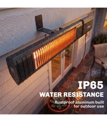 Outsunny 2000 W Electric Infrared Patio Heater, IP65 Outdoor Garden Heater with APP/Touch/Remote Control, 9 Heat Settings, Black